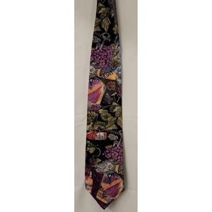Nicole Miller Men's‎ Tie Vintage 1992 Hand Sewn 100% Silk Wine Lovers